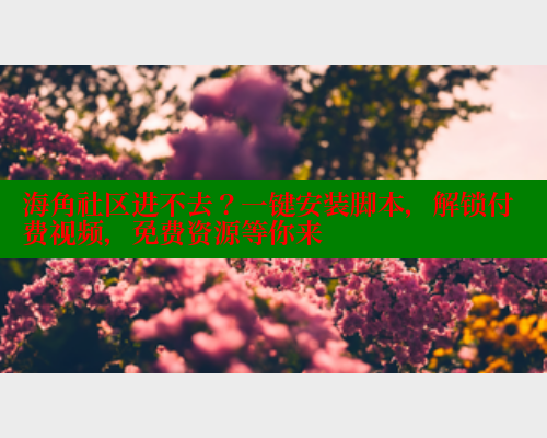 海角社区进不去？一键安装脚本，解锁付费视频，免费资源等你来