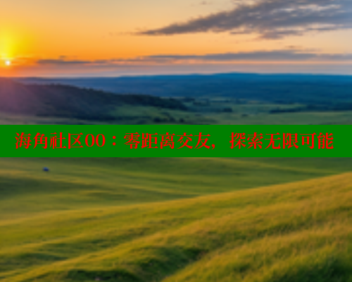 海角社区00：零距离交友，探索无限可能